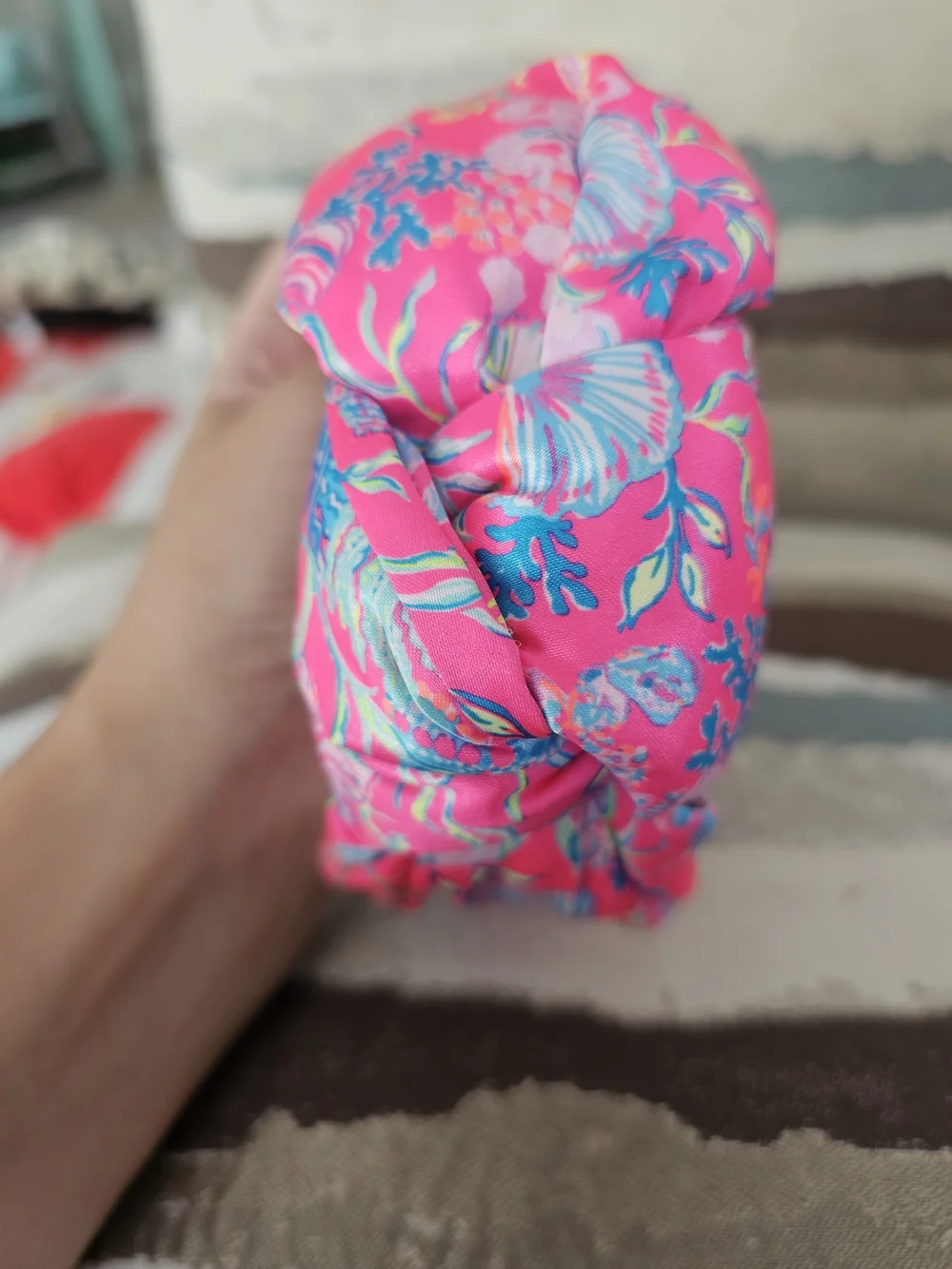 Lilly Pulitzer Bright Pink Floral Knotted Headband